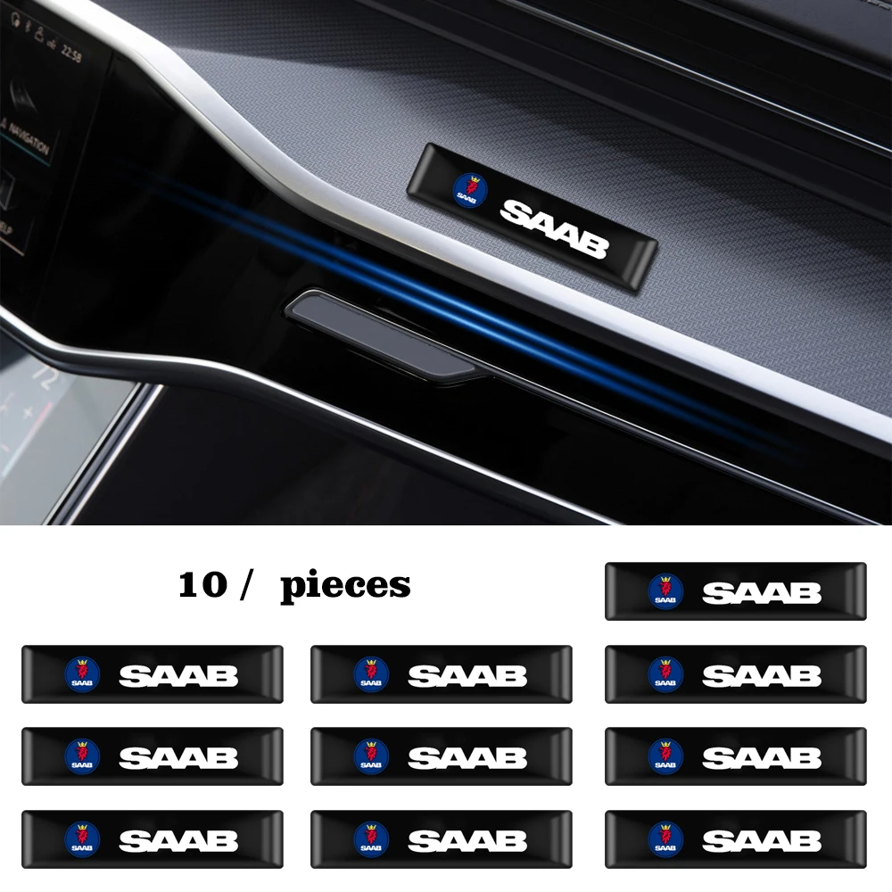 

10PCS Car Styling 3D Epoxy Interior Decorations Stickers Decals Emblem For SAAB 9-3 Sedans Wagon Convertible Sedan Wagon Sticker