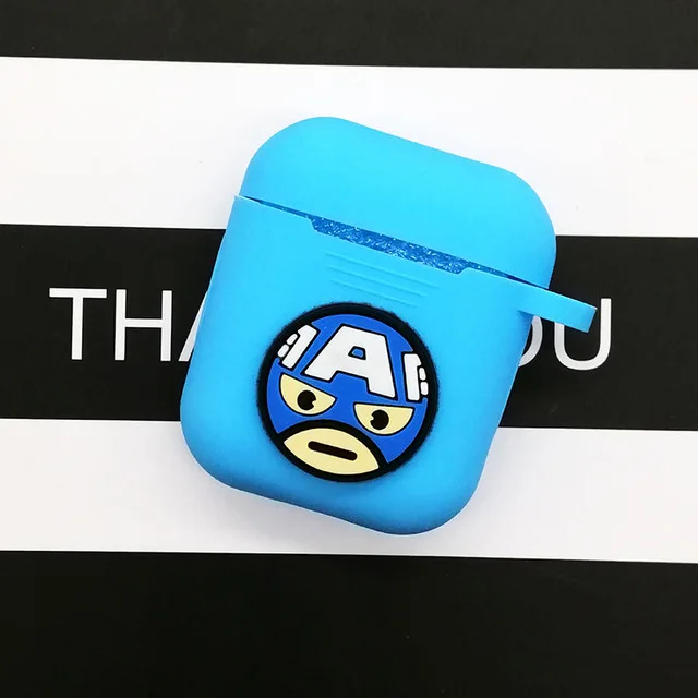 Light blue UteamH Популярный мультяшный беспроводной Чехол для наушников для Apple AirPods, силиконовый чехол для зарядки наушников s для Airpods 2, защитный чехол - Цвет: Light blue UteamH