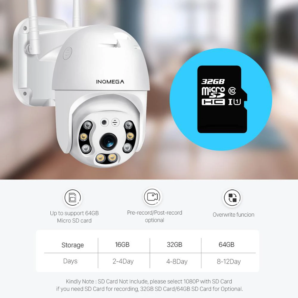 INQMEGA 1080P Облачное хранилище Беспроводная PTZ IP камера 4X цифровой зум скорость купольная камера Открытый wifi аудио P2P CCTV наблюдение