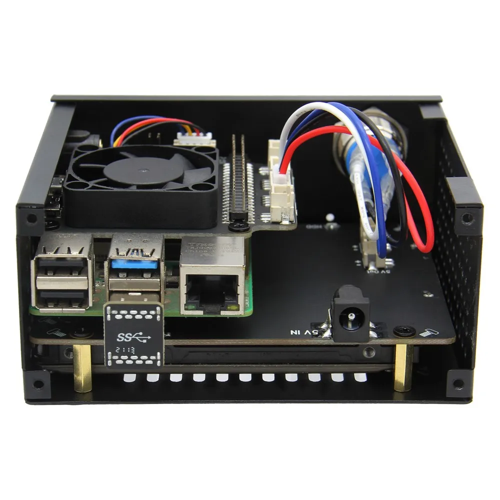 Raspberry Pi 2.5 inch SATA HDD/SSD X825 V2.0 Board + X735 Board with Matching Metal Case for Raspberry Pi 4 Model B