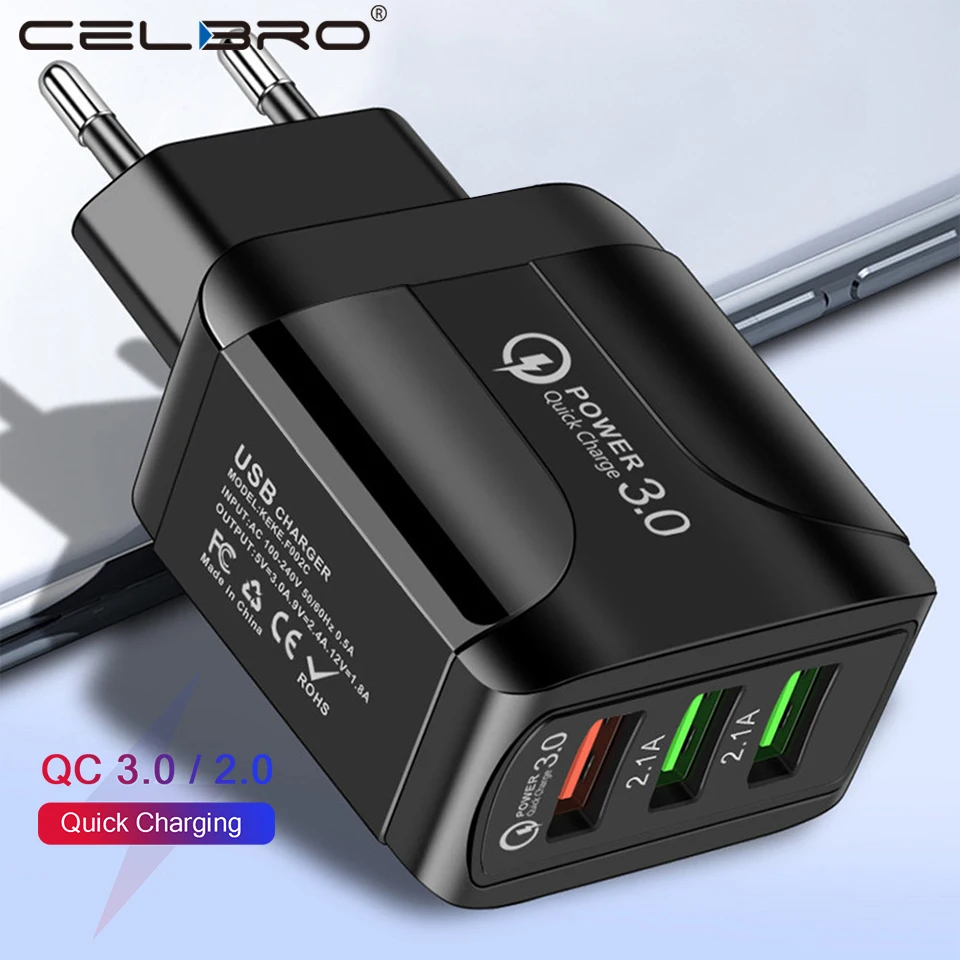Сетевое зарядное устройство с 3 USB портами и светодиодной подсветкой|Зарядные