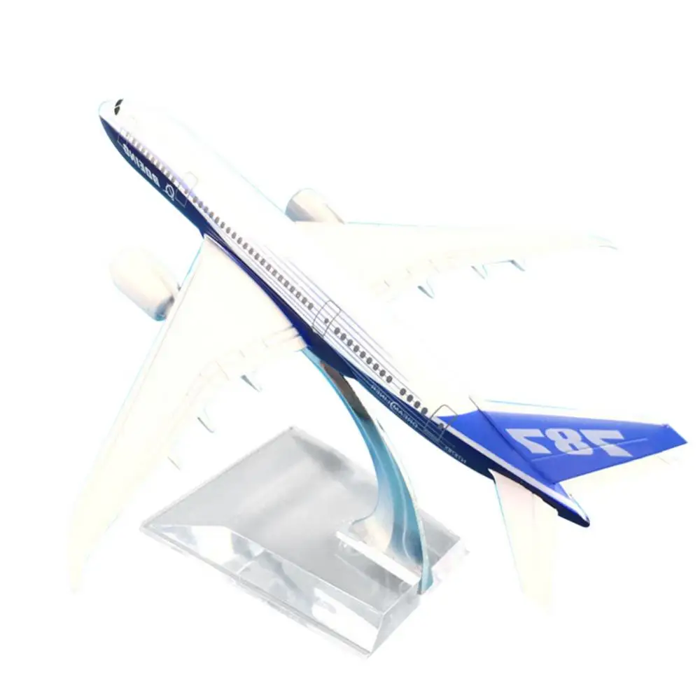 

1/400 16cm Biplane B787-8 Diecast Airplane Model Toy Boy Birthday Gift Home Table Decor Collectible Tabletop Ornaments