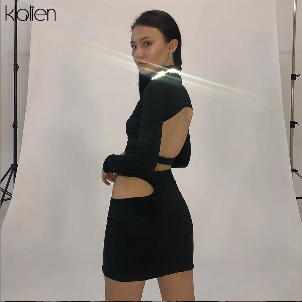 Klanien женская черная водолазка со светоотражающим принтом футболка сексуальная