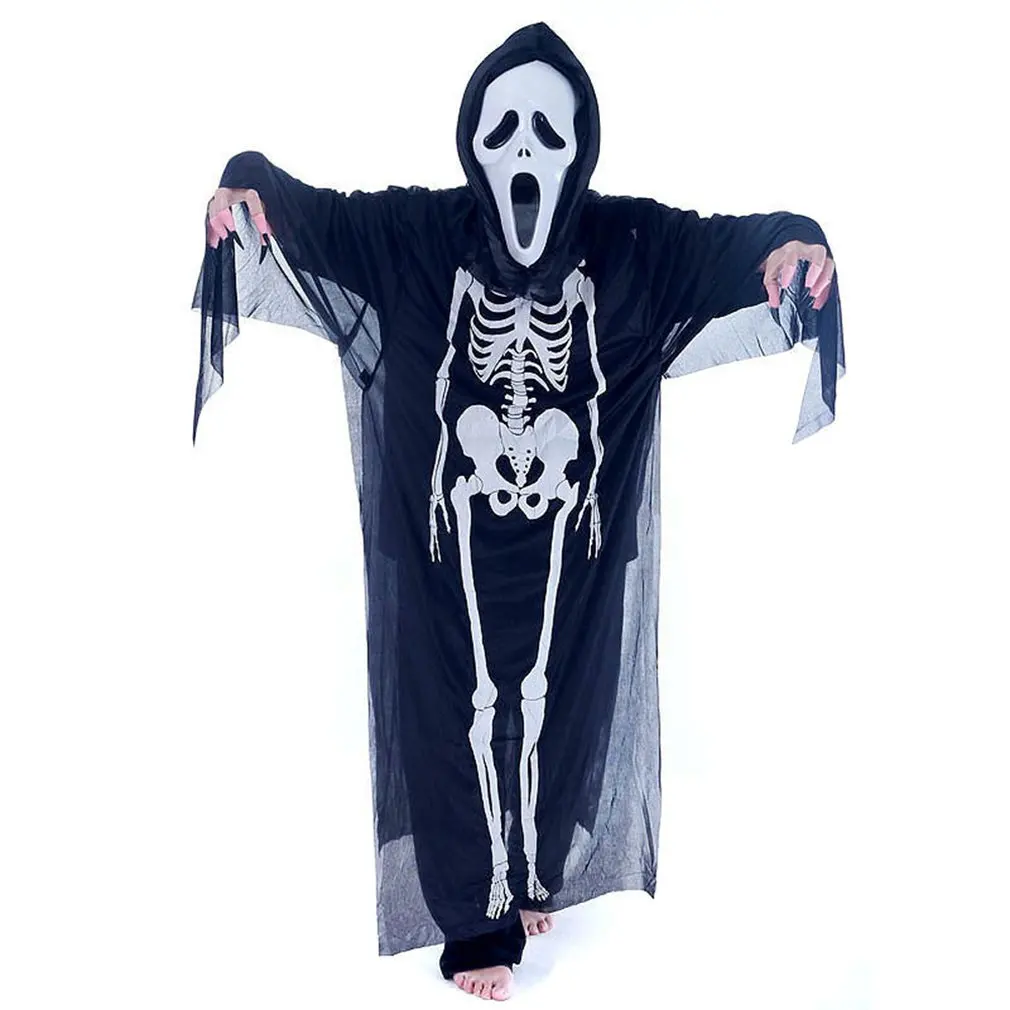 

1Pcs Non-Woven Fabric Skeleton Ghost Clothing Halloween Party Acting Costume Adult and Children Scary Ghost Clothing