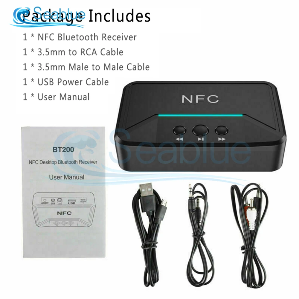 Беспроводной Bluetooth 5 0 приемник Smart NFC A2DP RCA AUX 3 мм разъем адаптер Suppotr USB Play для