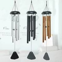 silver 5 tube wind chime chapel bells wind chimes door decor wall home ornament garden chimes hanging outdoor wind q3x3