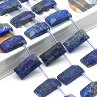 13pc natural stone lapis lazuli pendants rectangle raw cube bead for necklace jewelry making diy girl gifts accessories