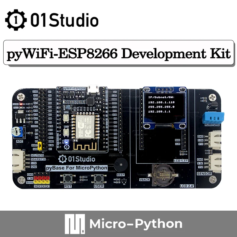 

01Studio pyWiFi- ESP8266 разработка демо Встроенная плата MicroPython IOT Wi-Fi Программирование разработка беспроводной
