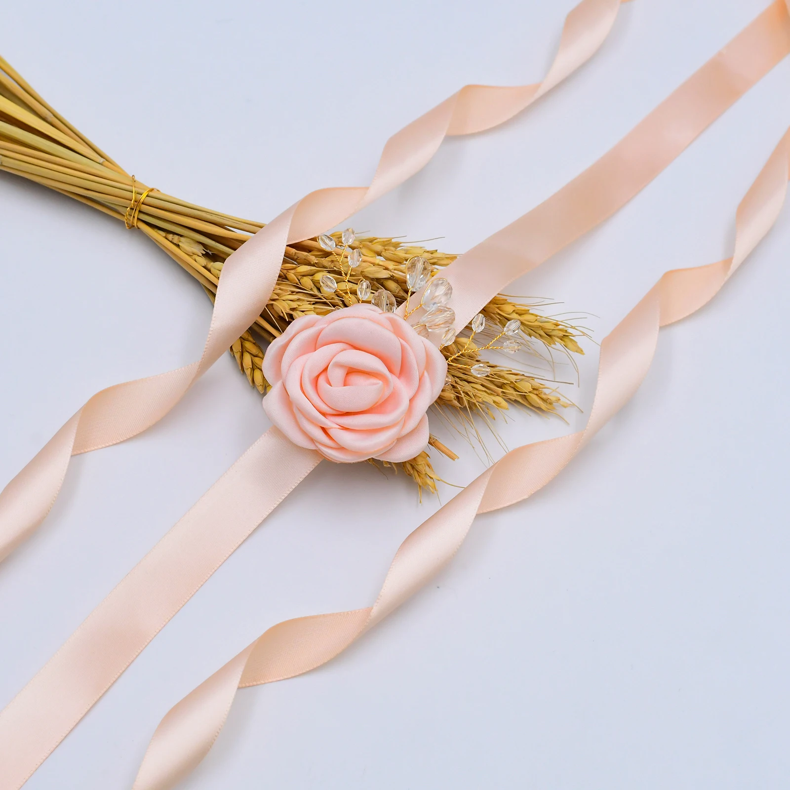 

S340 New Ribbon Flowers Bridal Wedding Dress Belts Bridesmaid Dresses Accessories Prom Evening Dresses Sash Bride Crystal Belt