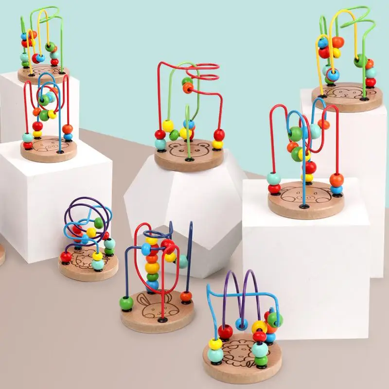 Детские развивающие игрушки Монтессори деревянные цветные животные вокруг