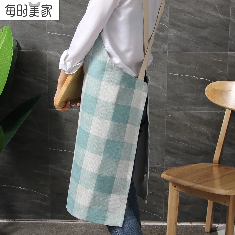

Apron Korean fashion home kitchen housework cooking gown adult female cute milk tea shop overalls male waist