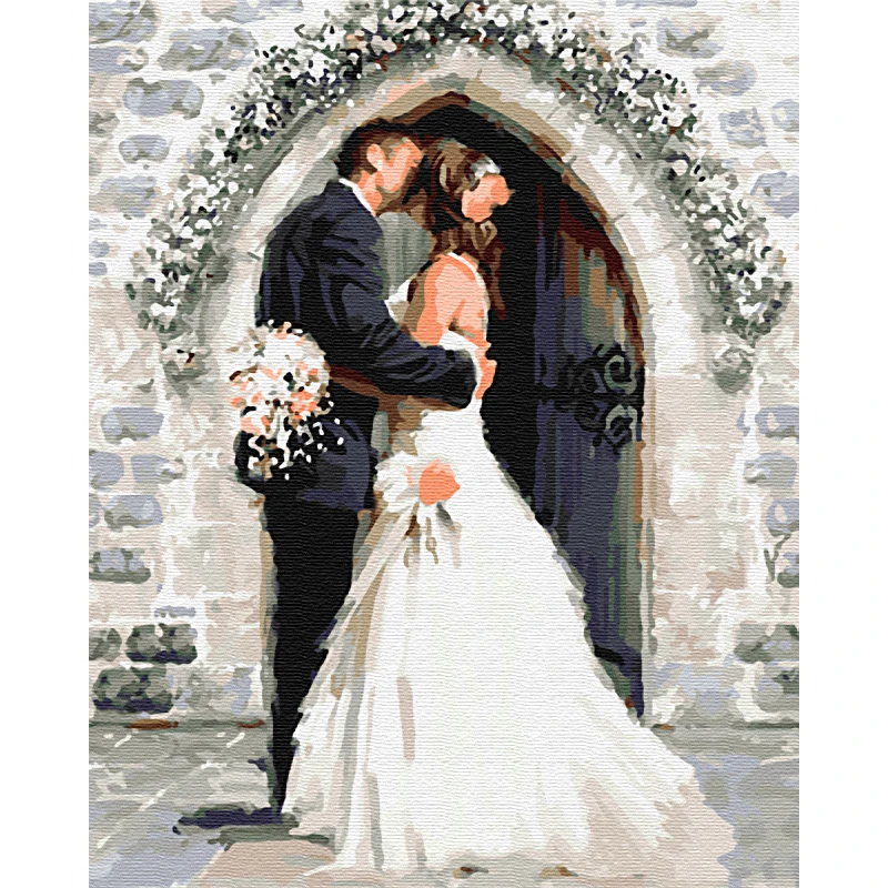 Пара в любви картина маслом по номерам объятие поцелуй масло рисунок ручной