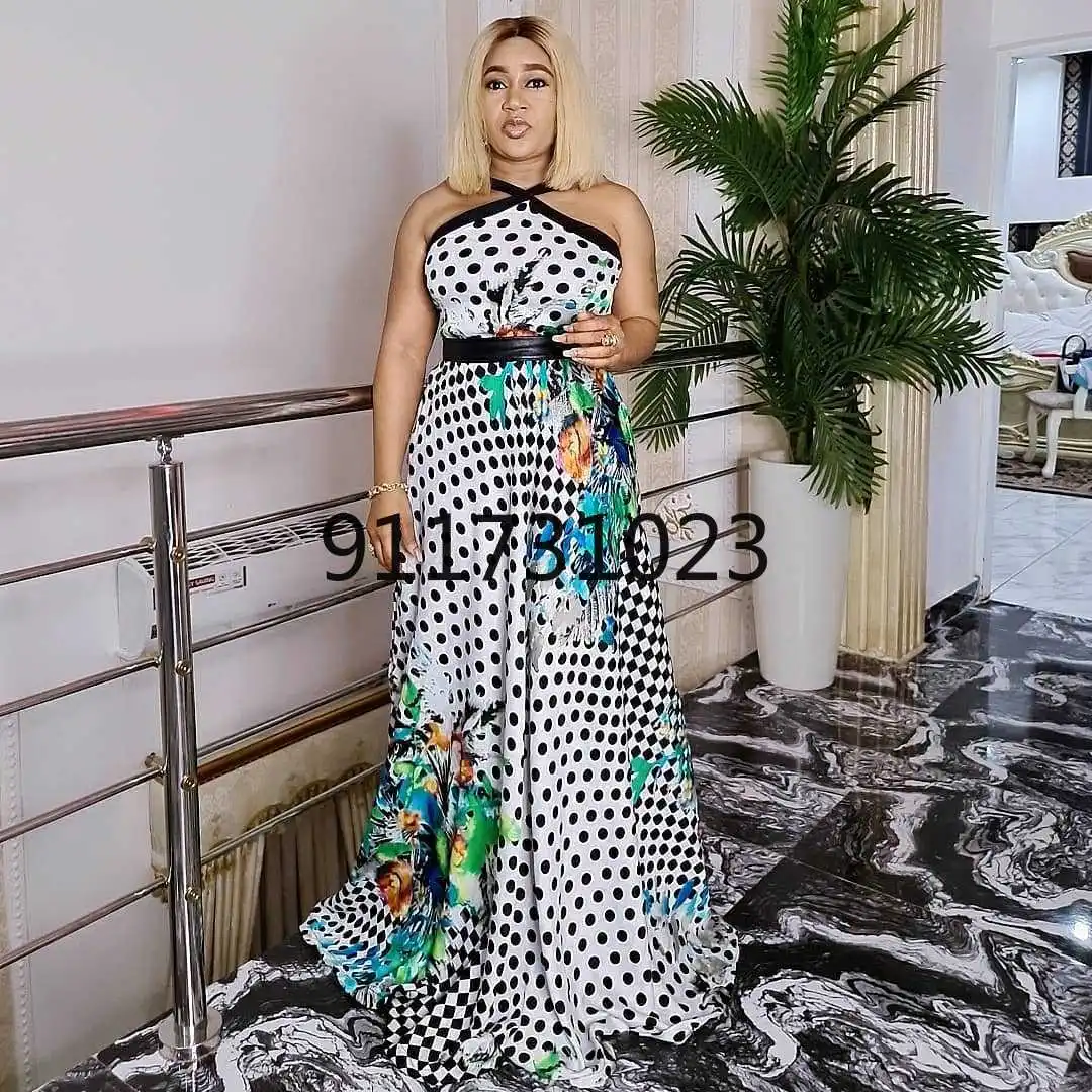 Африканские платья с принтом из полиэстера для женщин лето 2021 африканские