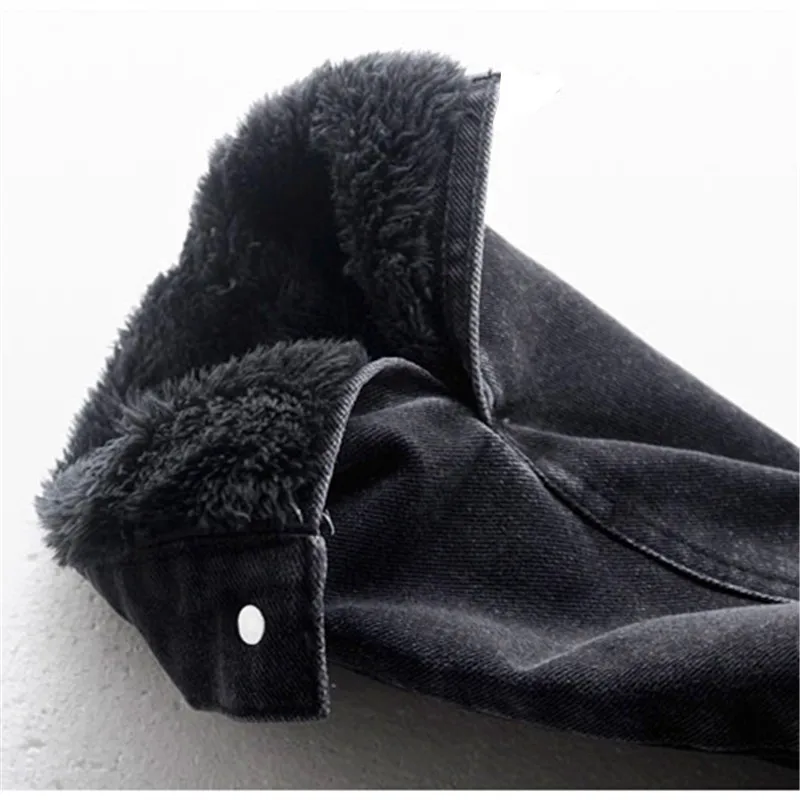 

Winter New Vintage Denim Coat Women Korean Single-Breasted Solid Lamb Cotton Clothes Fashion Loose Warm Jeans Jacket Ladies H941