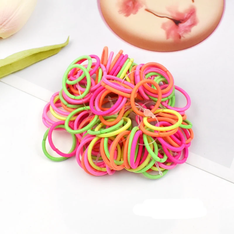100 шт./компл. Детская резинка простая летняя для волос девочек держатель конского