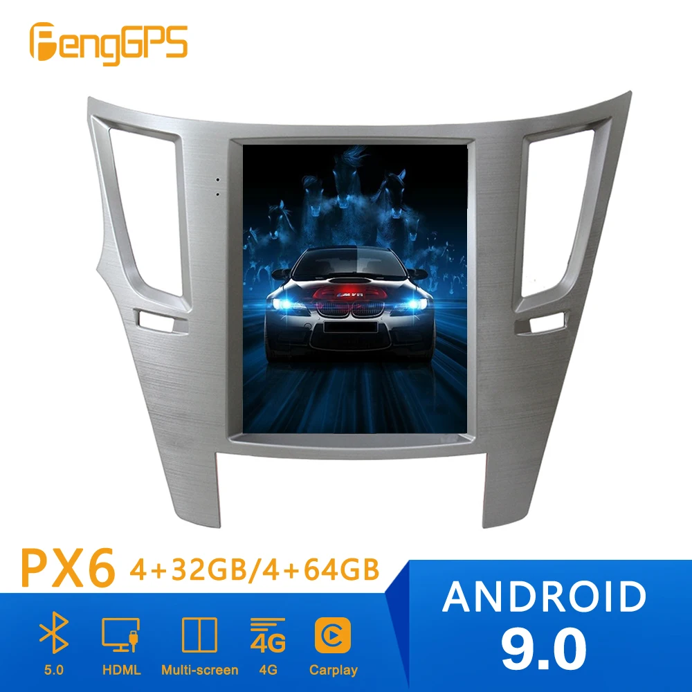 Автомагнитола в стиле Тесла Android 9 PX6 для Subaru Outback 2009-2014 GPS-навигация мультимедиа