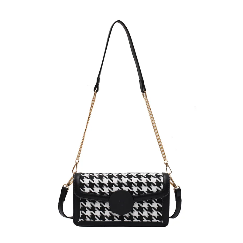 

Fashion Houndstooth WOOL Chain Shoulder Bag Small Bag Luxury Handbags Women Bags Designer SAC A Main Crossbody Bags For Women