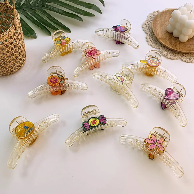 

Зажим для волос Женский, цветочный геометрический, ручной работы, цветок в стиле граффити