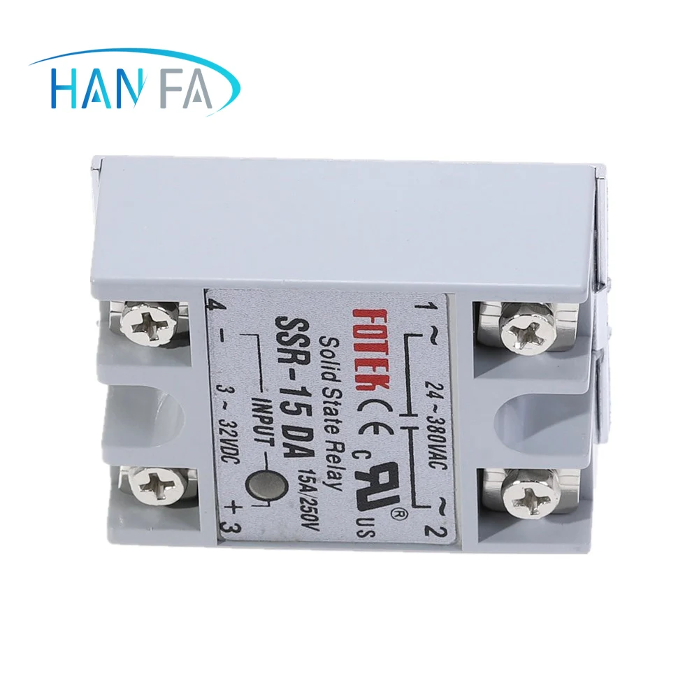 Твердотельное реле SSR 15DA 15A фактически 3 32V DC TO 24 380V AC твердотельный регулятор