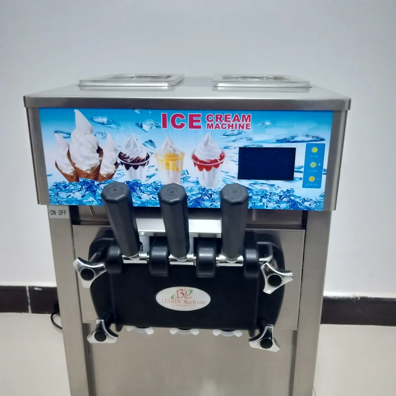 Настольный аппарат для производства мягкого мороженого из нержавеющей стали