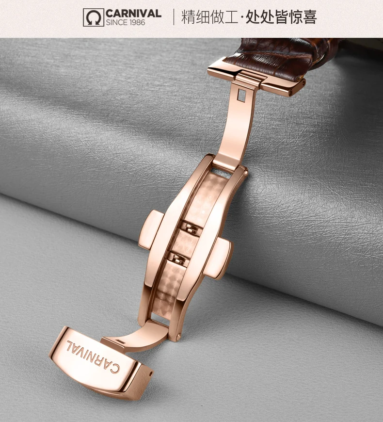 Tourbillon, мужские часы, розовое золото, чехол, синий циферблат, карнавал, автоматические часы, мужские, люксовый бренд, механические часы, Мода