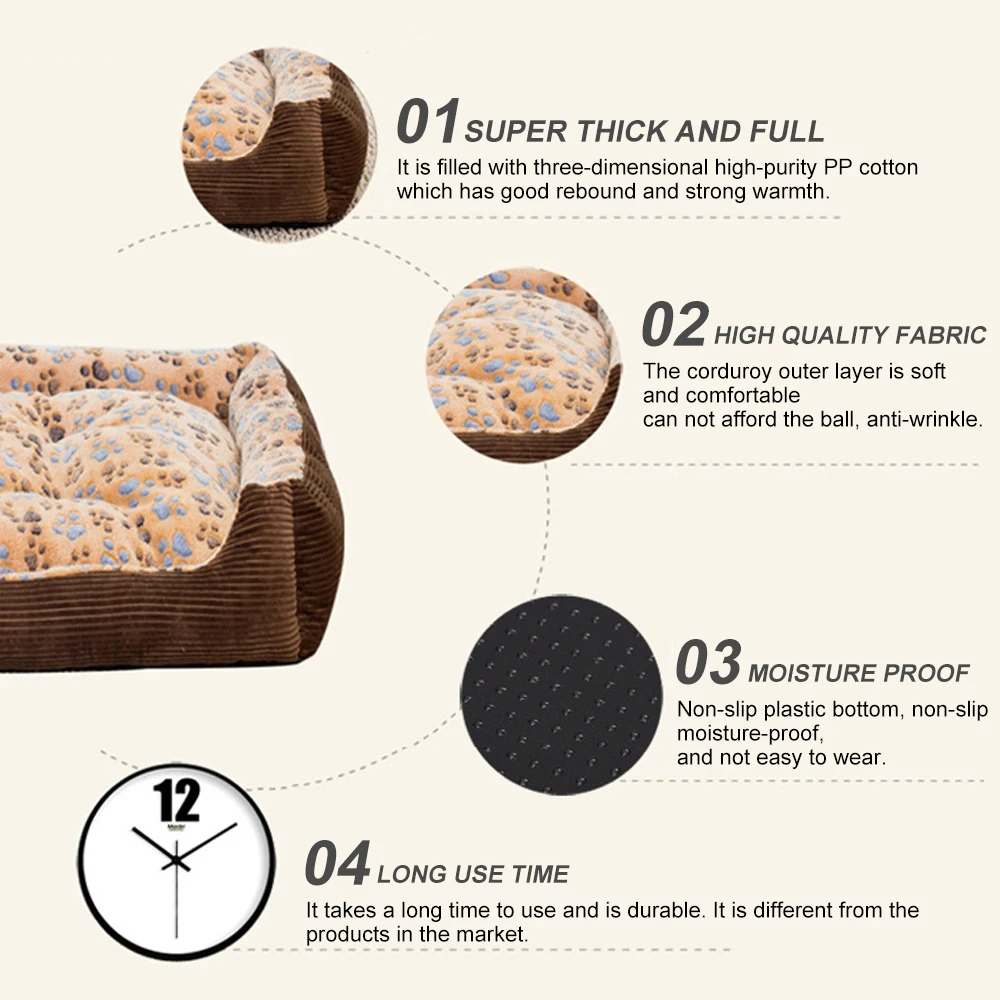 Домашний диван-кровать для собак мягкая флисовая теплая кровать кошек зимний