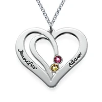 aiyanishi 925 silver personalized customized name heart necklace pendant name birthstone necklaces for women men handmade gifts