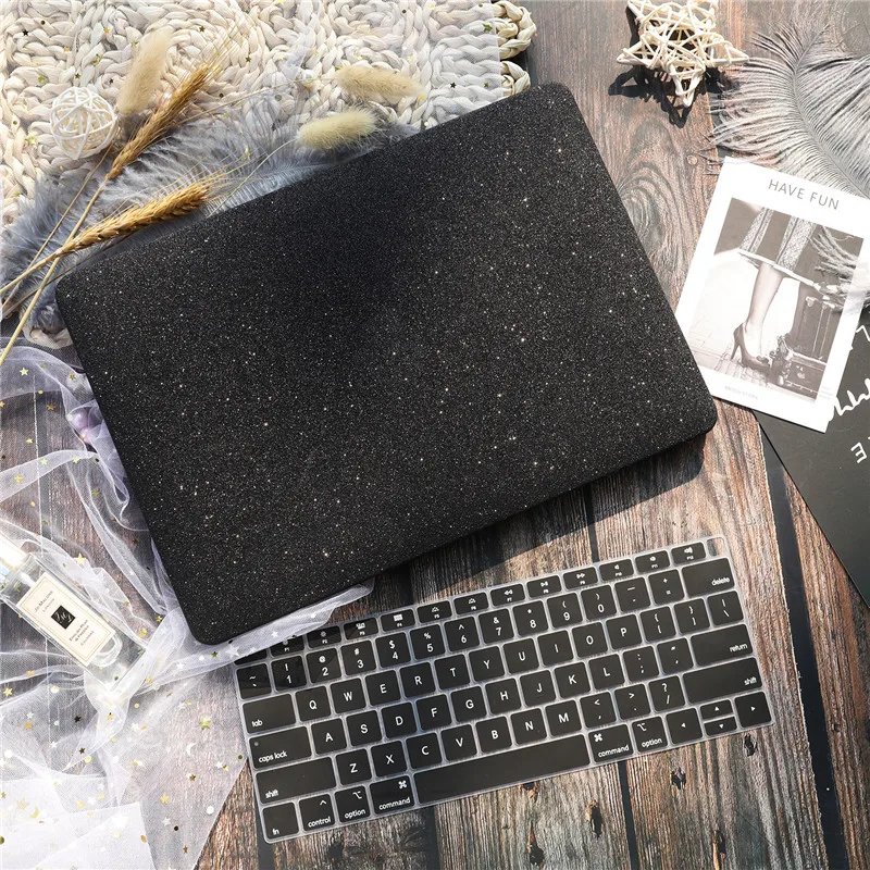Black Шикарный чехол для ноутбука Macbook Air 13 Touch ID A1932 retina Pro 13 1" Touch bar A2159 A1989 A1990+ чехол для клавиатуры - Цвет: Black