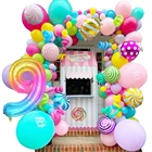 Новинка! Декоративный Радужный градиент, 40 дюймов, воздушные шары в форме цифр, для детского дня рождения, в виде мороженого, конфет, Lolipops, воздушный шар, Пончик, праздничные атрибуты