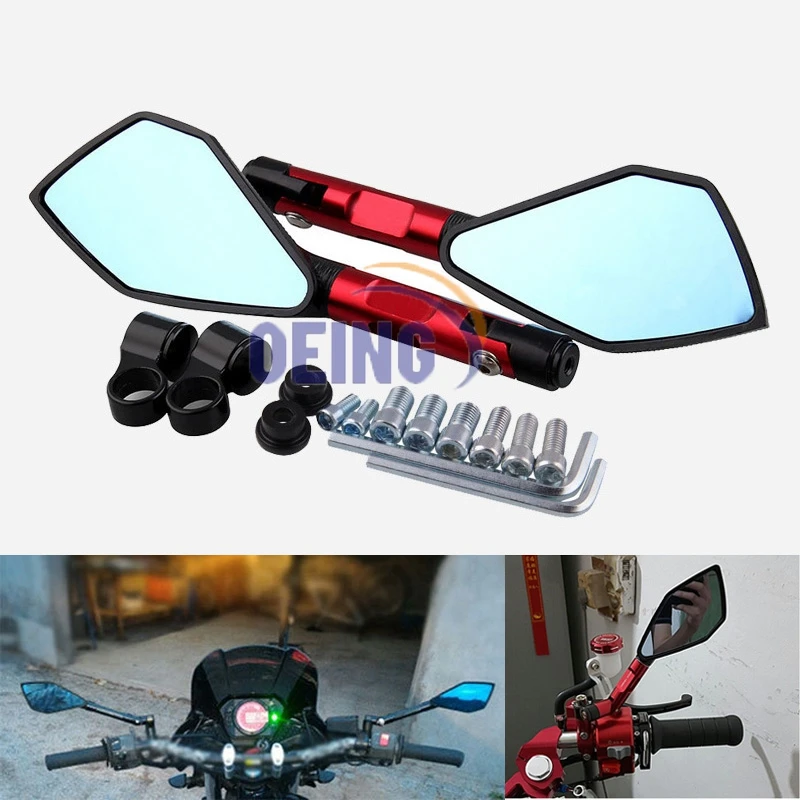 Уличные мотоциклетные боковые зеркала с ЧПУ универсальные заднего вида на руль