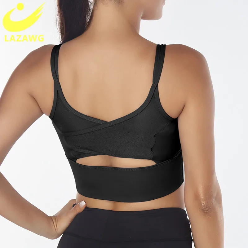 

LAZAWG Sports Bras Women Fitness Yoga Running Underwear High Impact Gym Padded Crop Top Push Up sportwear Brassiere