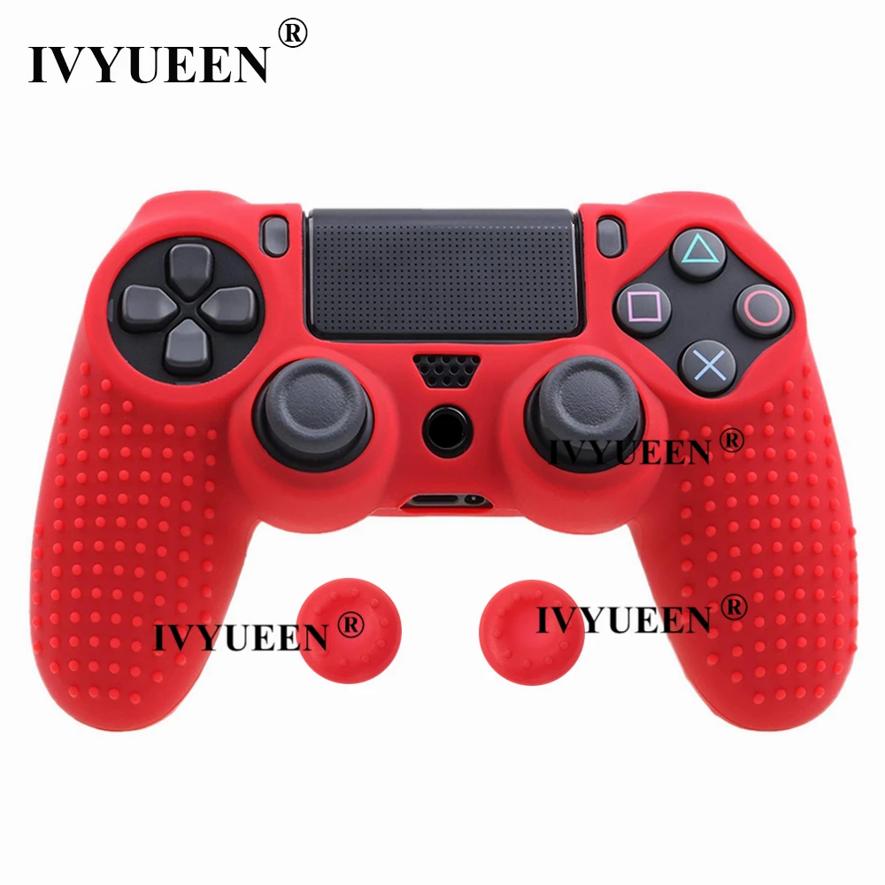 IVYUEEN силиконовый чехол с шипами для sony playstation 4 PS4 Pro тонкий контроллер защитный чехол для джойстика с 2 захватами для большого пальца