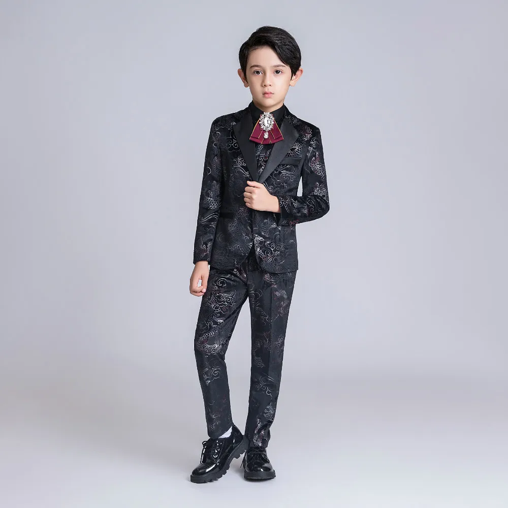 YuanLu/Новые Детские костюмы бархатные для мальчиков комплект из 4 предметов