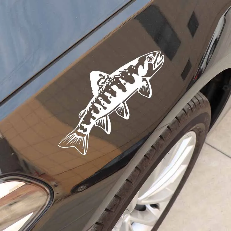 Aliauto Creative Car Sticker Personalized Trout Fly Fishing Vinyl Graphic Accessories PVC Decal for Logan Peugeot 208 16cm*7cm | Автомобили