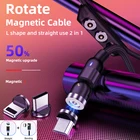 Новый обновленный Магнитный кабель для быстрой зарядки 3A Micro USB Type C мобильный телефон кабель для всех Samsung iPhone 360 + 180 градусов вращения