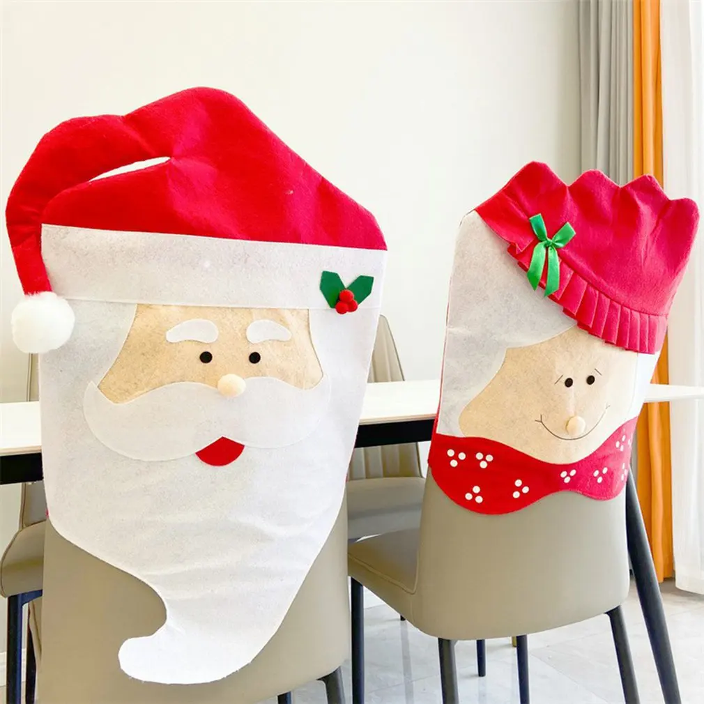 Christmas Ornaments Husband And Wife Dining Chair Cover Supplies For Xmas New Year Party Decor | Дом и сад