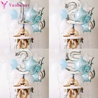 Воздушные шары в виде цифр, фольга, латекс, 1 комплект