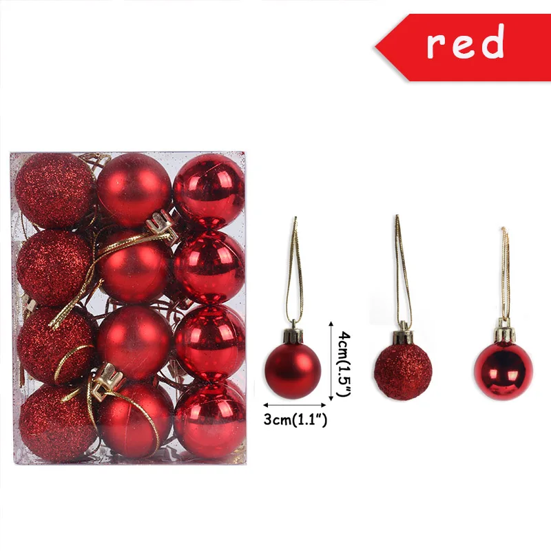24/34 шт. блестящие шарики рождественской елки рождественские вечерние подвесные