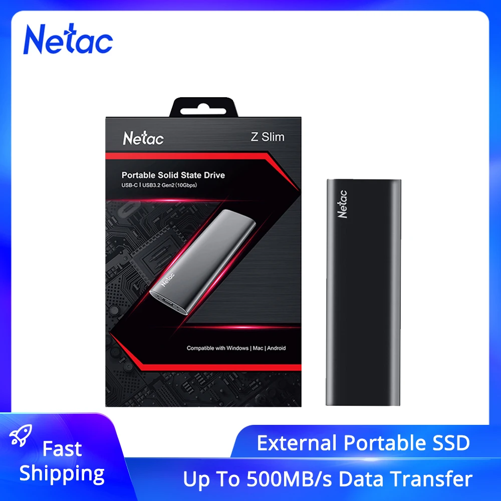Портативный внешний SSD накопитель Netac 1 ТБ 500 Гб 250 ГБ 2 hdd Type C USB 3 твердотельный диск