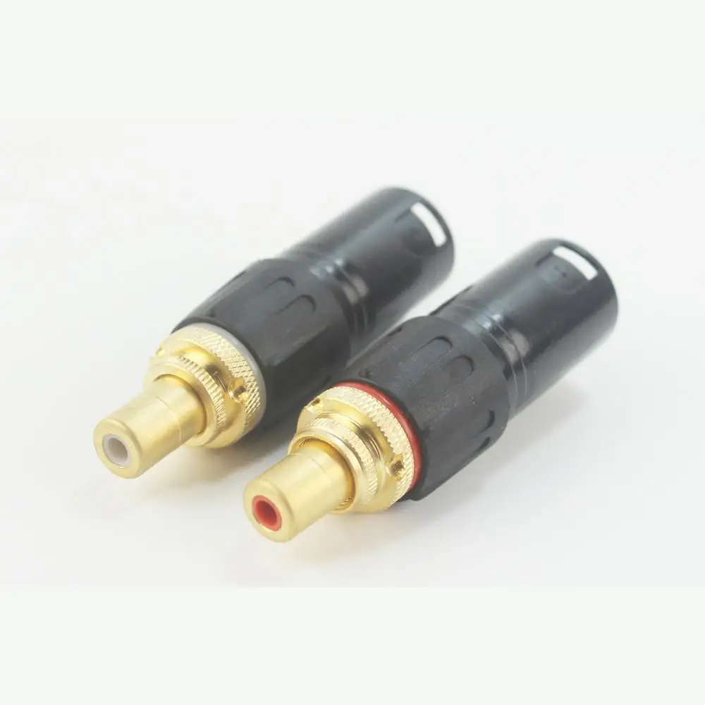 XLR Male to RCA Female Socket Adapter Gold Balanced Cable Plug Phono (Pair)