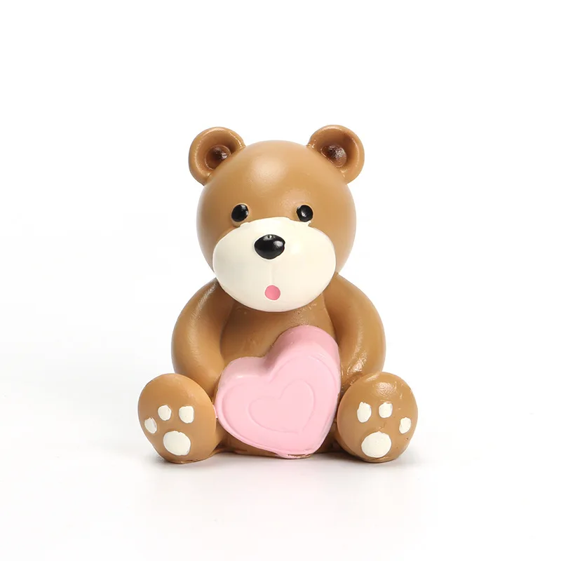 Kawaii Moon Sleeping Bear Топпер для торта счастливые топперы для торта на день рождения для мальчиков и девочек Детские вечерние украшения торта для детей - Цвет: Шоколад
