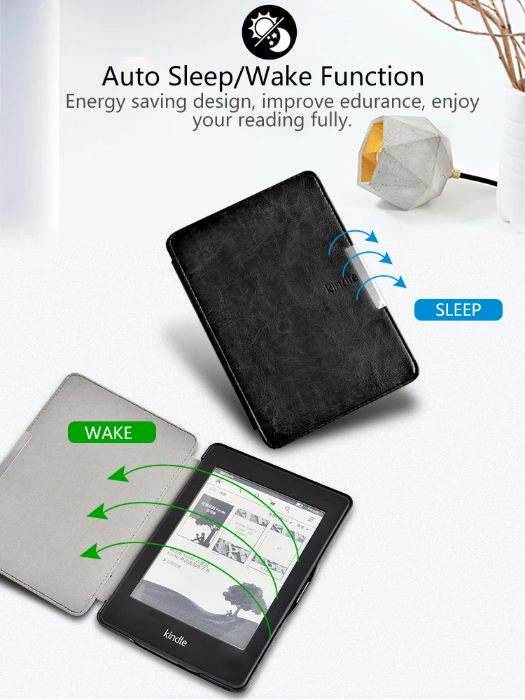 Умный чехол для Amazon kindle paperwhite 1 2 3 из искусственной кожи магнитный с застежкой |