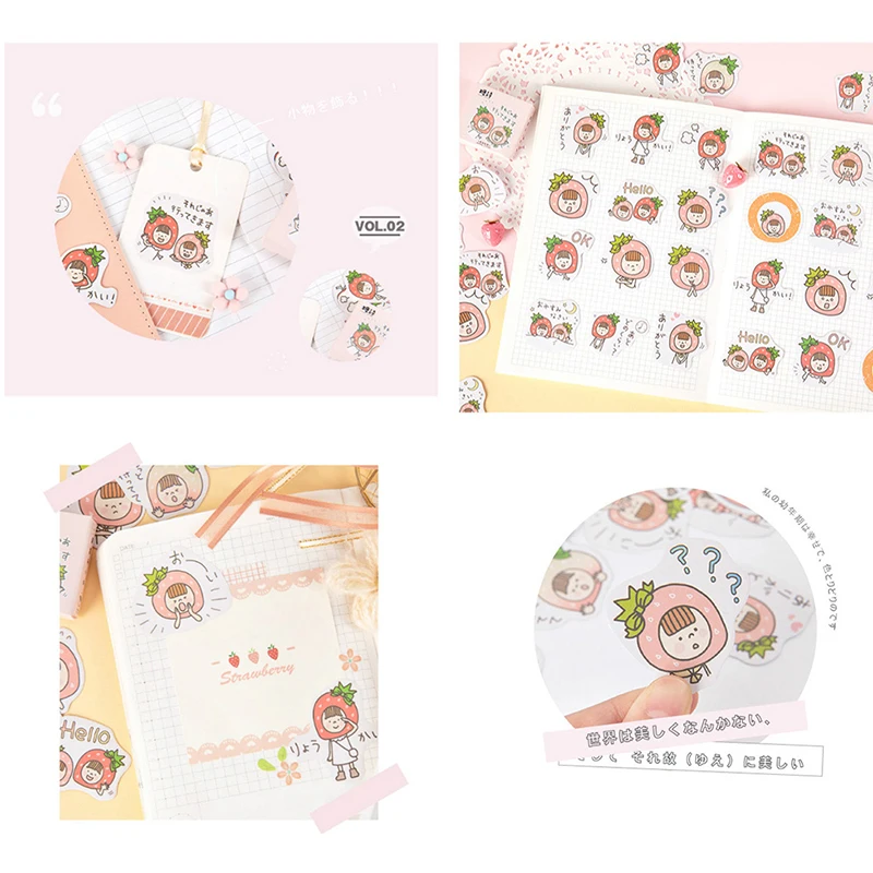 45 шт./коркор. бумага с изображением клубники для девушек маленький дневник Мини