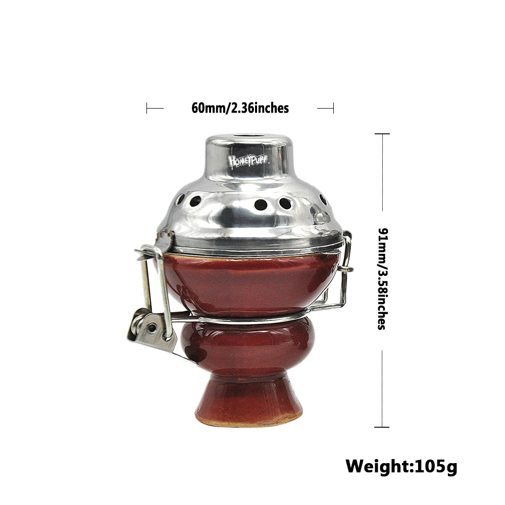 Керамическая чаша для кальяна с металлическим ветровым стеклом и углем | Дом сад