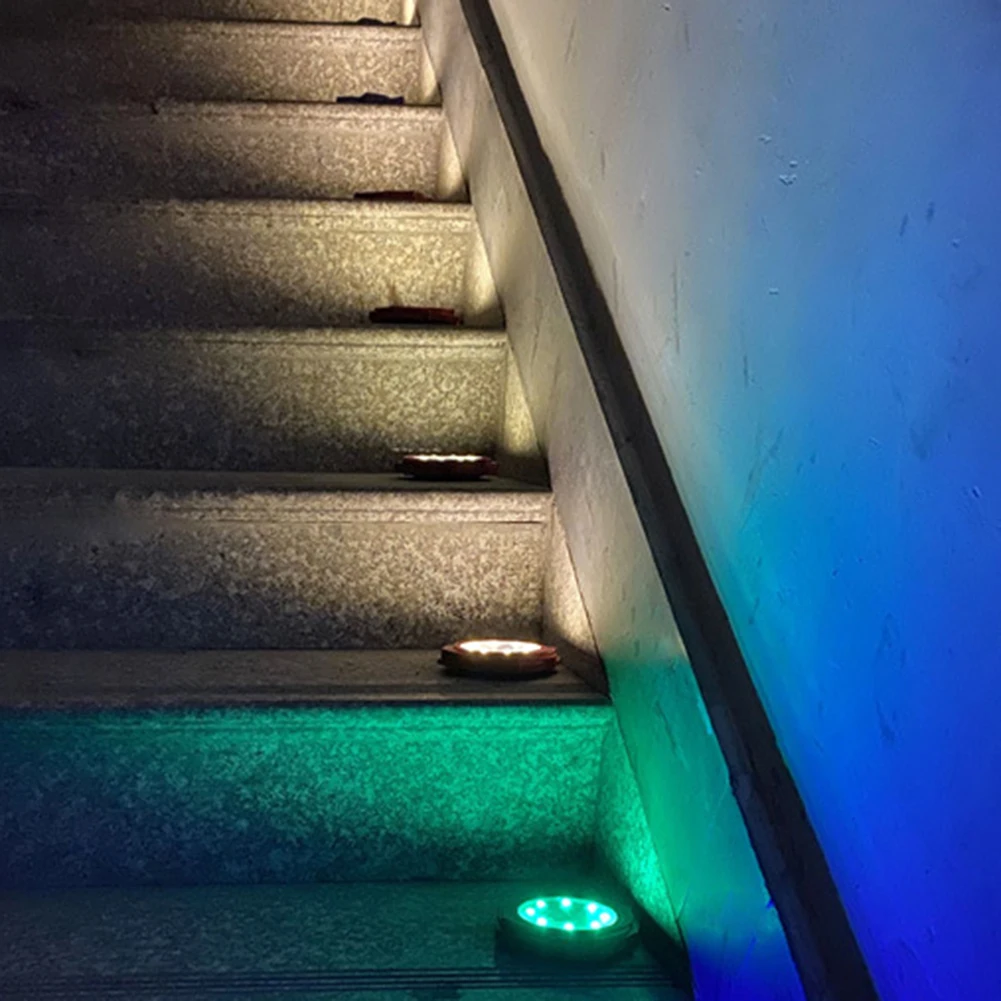 

4pcs Outdoor 8 LED Solar Powered Lawn Light Flower Ground Pathway Floor Underground Garden Courtyard Lamp for Yard Deck Patio