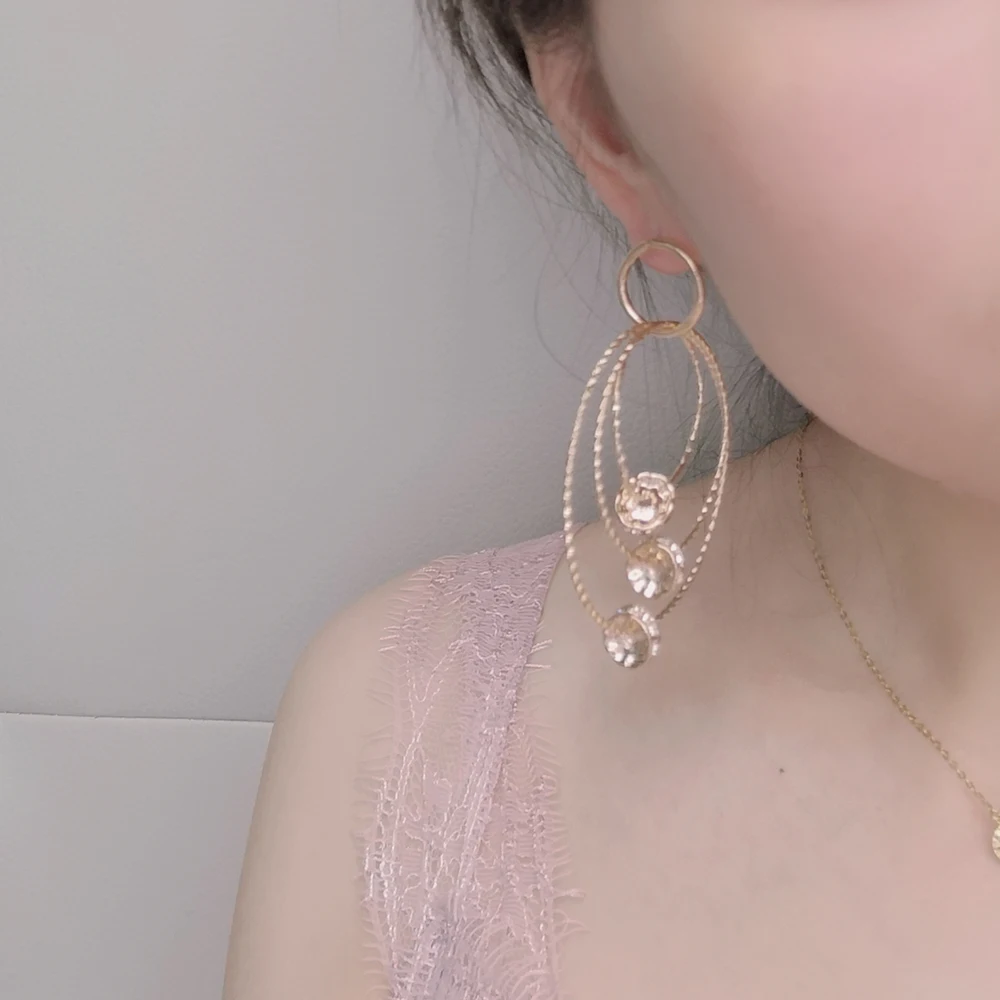 BLIJERY Fashion Multilayer Circles Drop Earring For Women Geometric Statement Boucles d'oreil Exaggerated Punk Earrings Gifts |