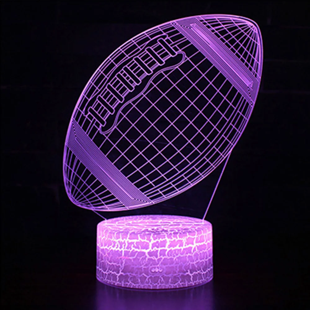 

Kids Halloween Gift Home Decoration 3D Night Light LED Table Desk Lamp 3D Rugby Football Light Remote / Touch Control