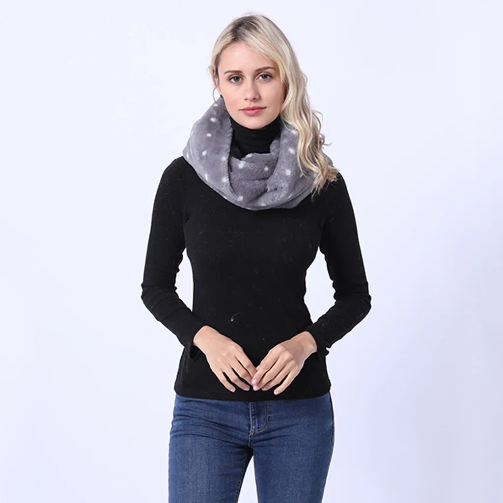 Женский Теплый Флисовый Шарф SAGACE зимний теплый шарф в горошек плюшевый верхняя