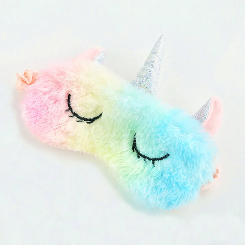 2021 Рождественская маска для глаз в виде единорога мультяшная сна плюшевая