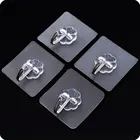 6 шт. крючки кухонная настенная вешалка прозрачные съемные клейкая вешалка многоразовые настенные крючки